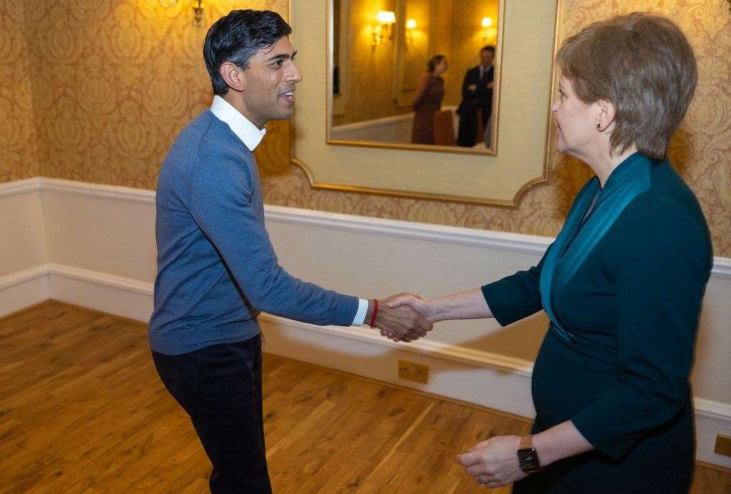 Prime Minister Rishi Sunak and First Minister Nicola Sturgeon in Inverness during last month's Green Freeport announcement. Picture by Simon Walker / No 10 Downing Street.