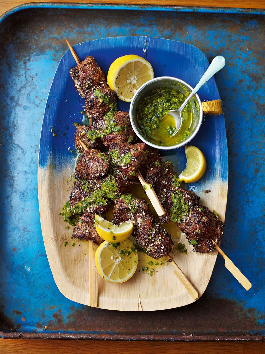 Poppy and coconut beef kebabs from Ainsley’s Caribbean Kitchen by Ainsley Harriott. Picture: PA Photo/Ebury/Dan Jones