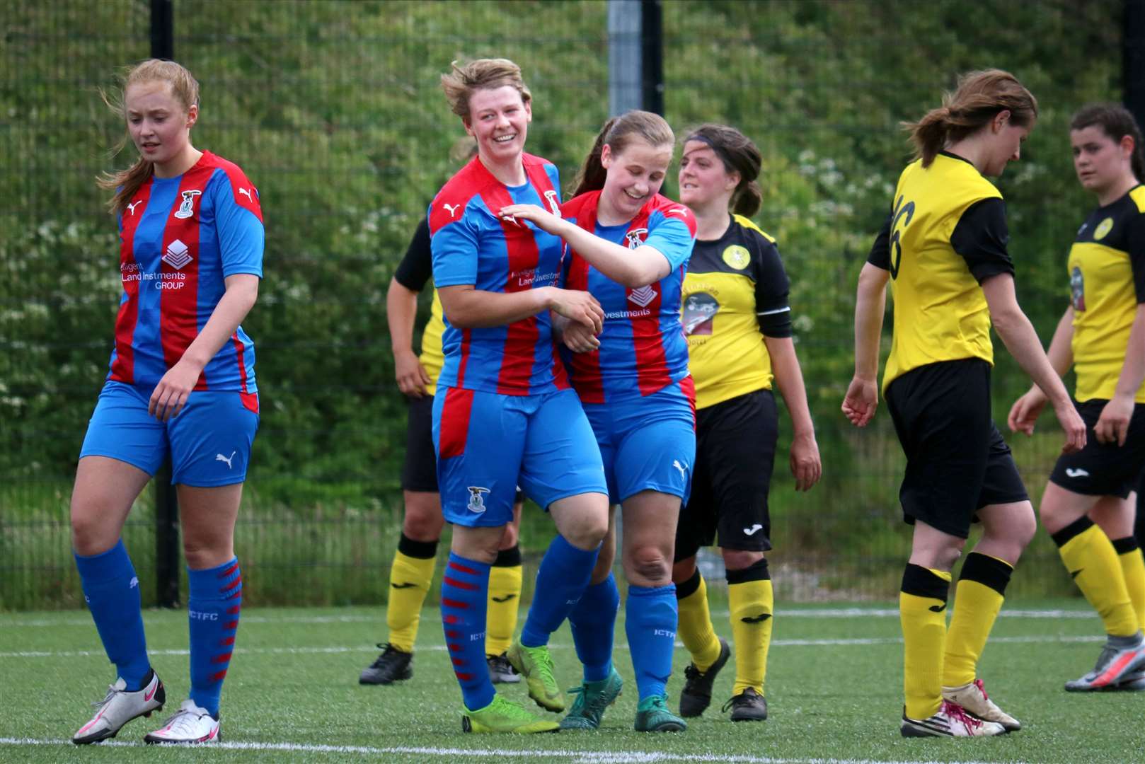 Lorna Macrae and Alex Andrews at the final whistle. Picture: James Mackenzie