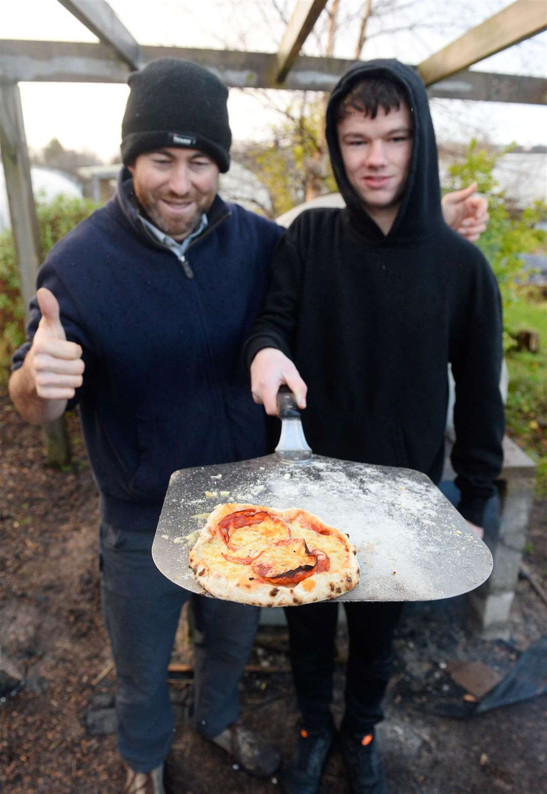 Pupil Tyler Kean's effort gets the thumbs up from teacher Jack Trevelyan. Picture: Gary Anthony