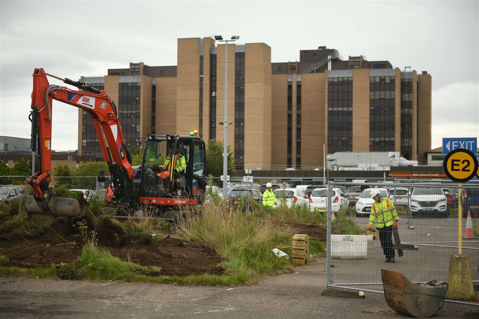 Work starts on the car park at Raigmore Hospital.