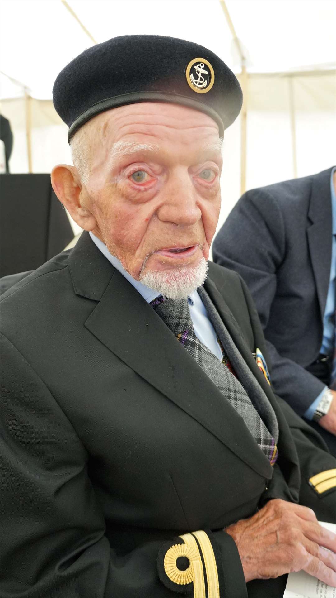 WW2 veteran Richard Polanski from Dunbeath in the royal tent. Picture: DGS