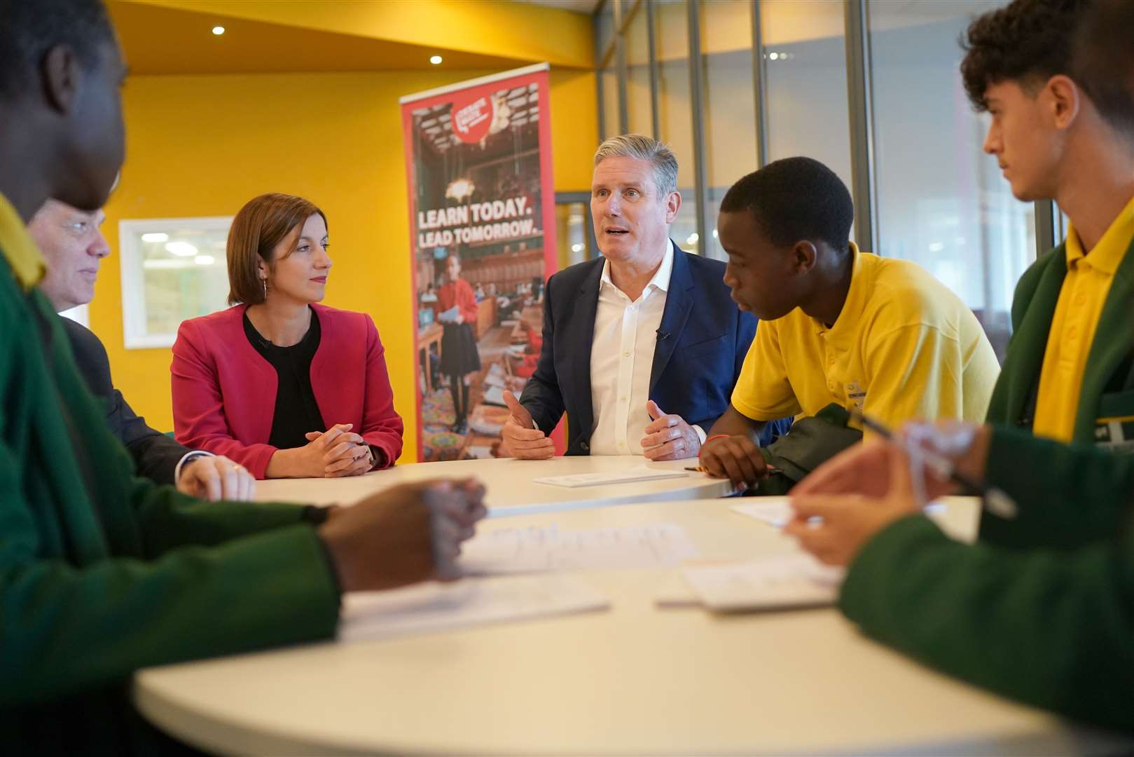 Labour leader Sir Keir Starmer and shadow education secretary Bridget Phillipson during a visit to the Sydney Russell School in Dagenham on Monday (Gareth Fuller/PA)