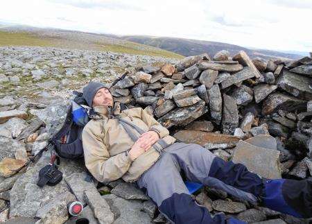 John resting on top of Gael-charn.