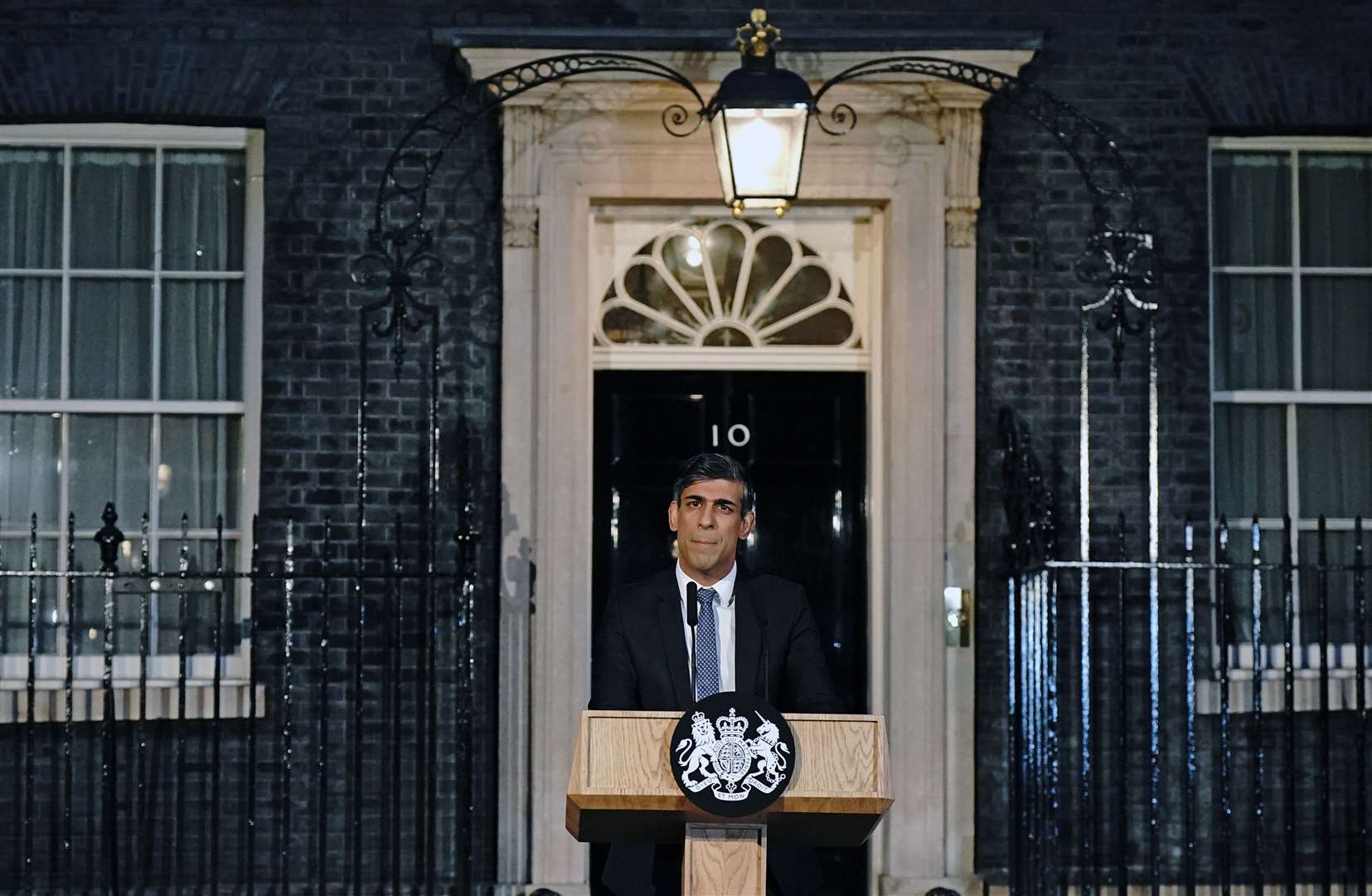 Rishi Sunak used a Friday night address outside Downing Street to speak out against ‘extremism’ (Aaron Chown/PA)