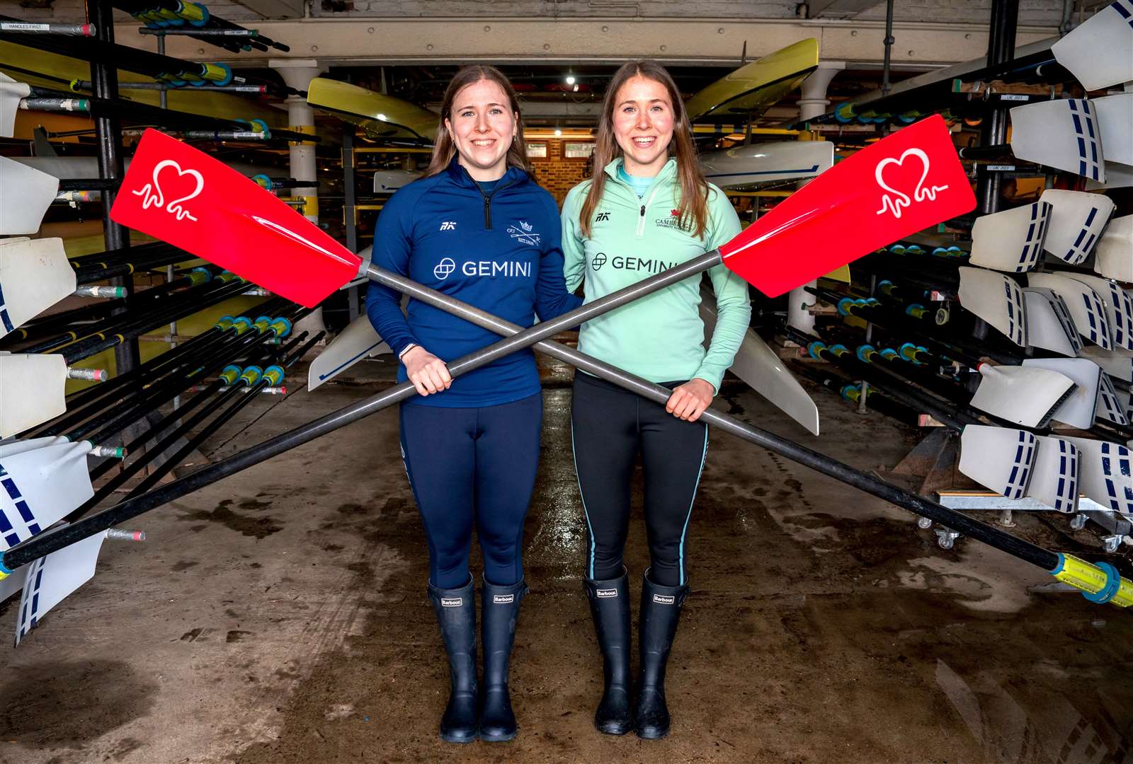 Catherine and Gemma are looking forward to their teams going head-to-head in the Boat Race on March 30 (Tim Bekir/British Heart Foundation/PA)