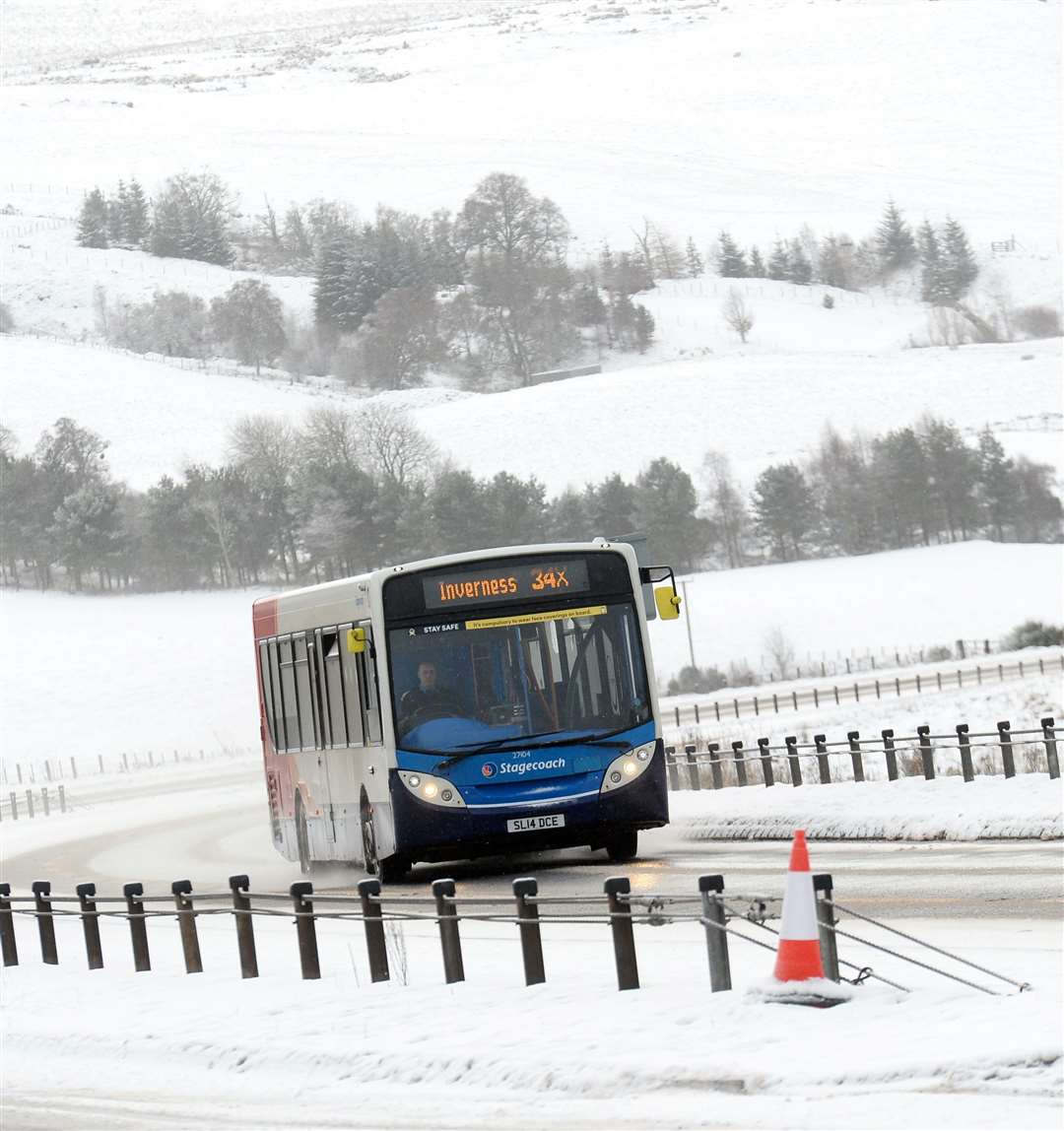Snowy scenes, like this one last week, have been affecting some higher routes. Picture: Gary Anthony.