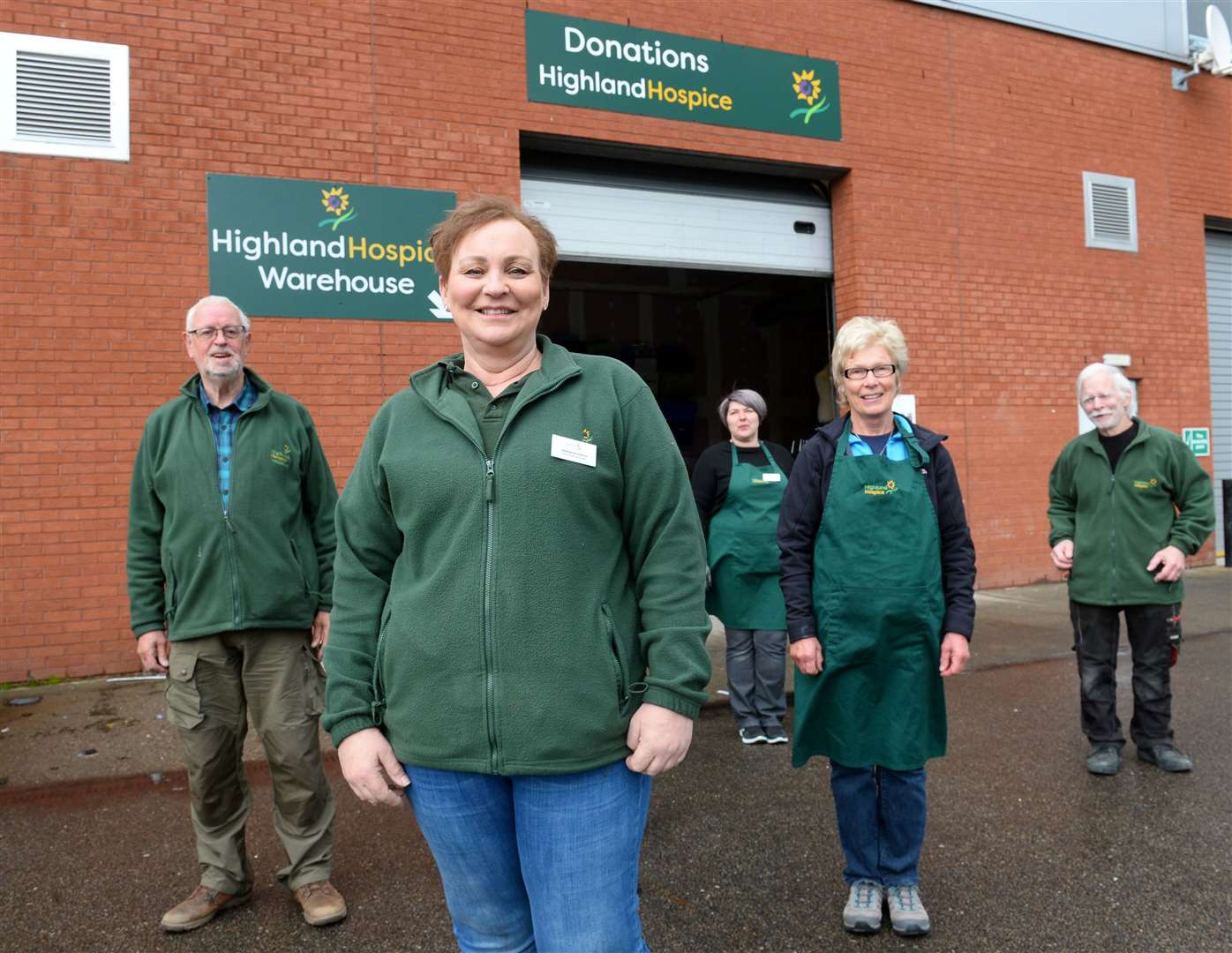 Highland Hospice Warehouse have launched a volunteer drive for the warehouse and charity shops. The warehouse team, from left, George Latham, Sandra Wilkinson, Emma Chiappa, Chris Magee and Tom Pearce. Picture: Gary Anthony