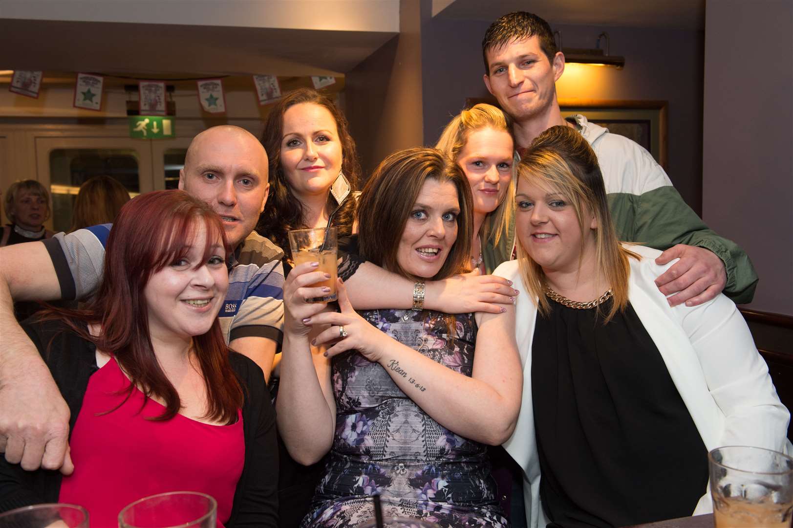 Tina Russell (centre, front) celebrates her 30th Birthday with friends. Picture: Callum Mackay.
