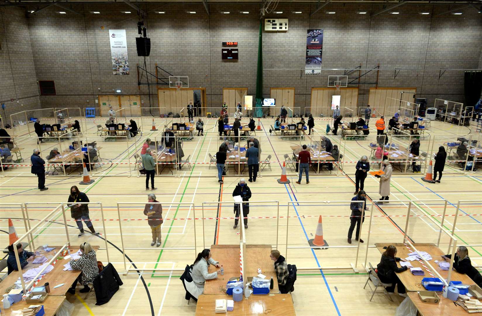 Scottish Parliamentary Elections 2021: the Inverness count hall.