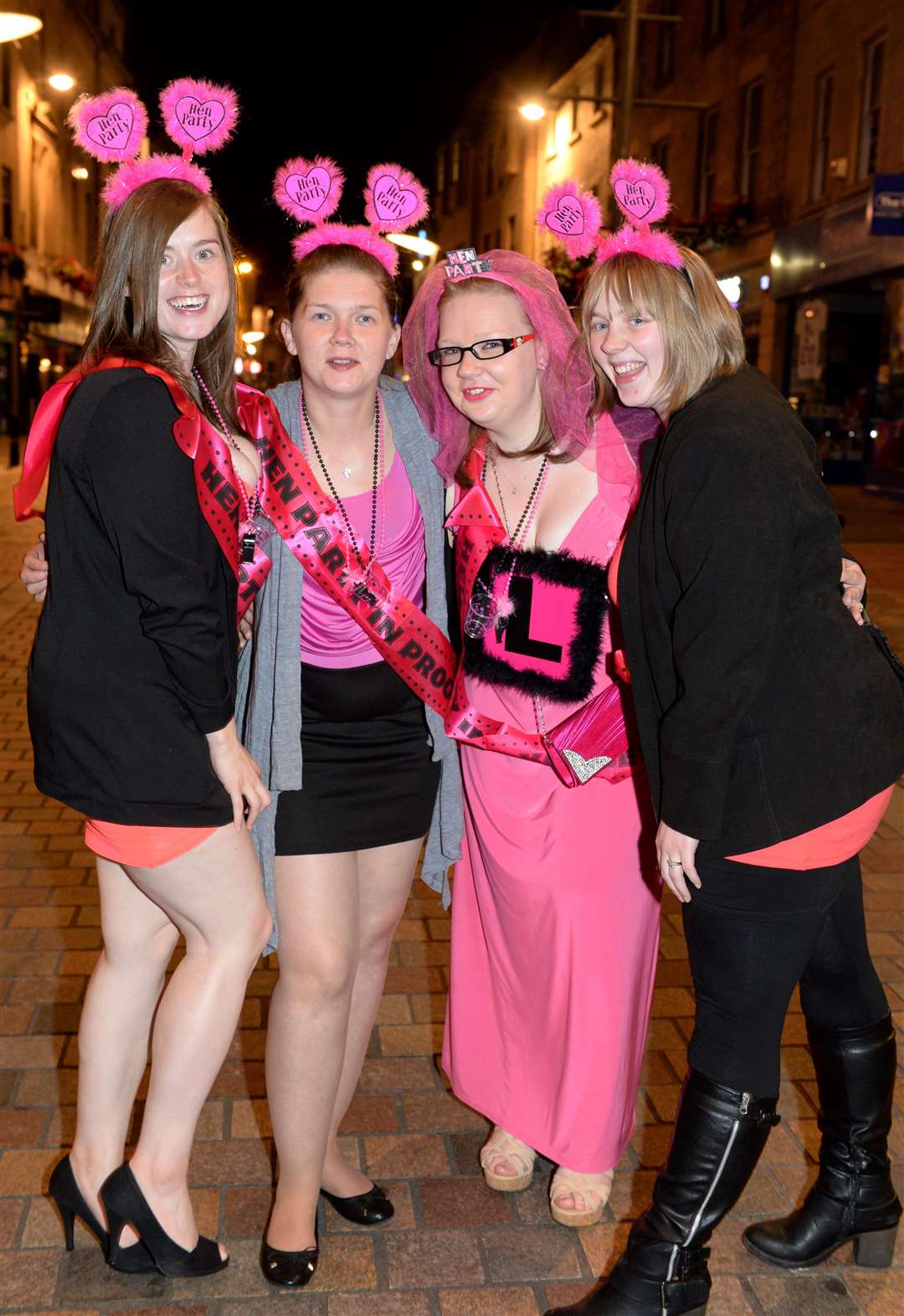 (left) Sarah Gotts , Sammi and Ashleigh MacLeod and Lauren Grant party on the hen night of Ashleigh soon to be Tattersall. Picture: Gary Anthony.