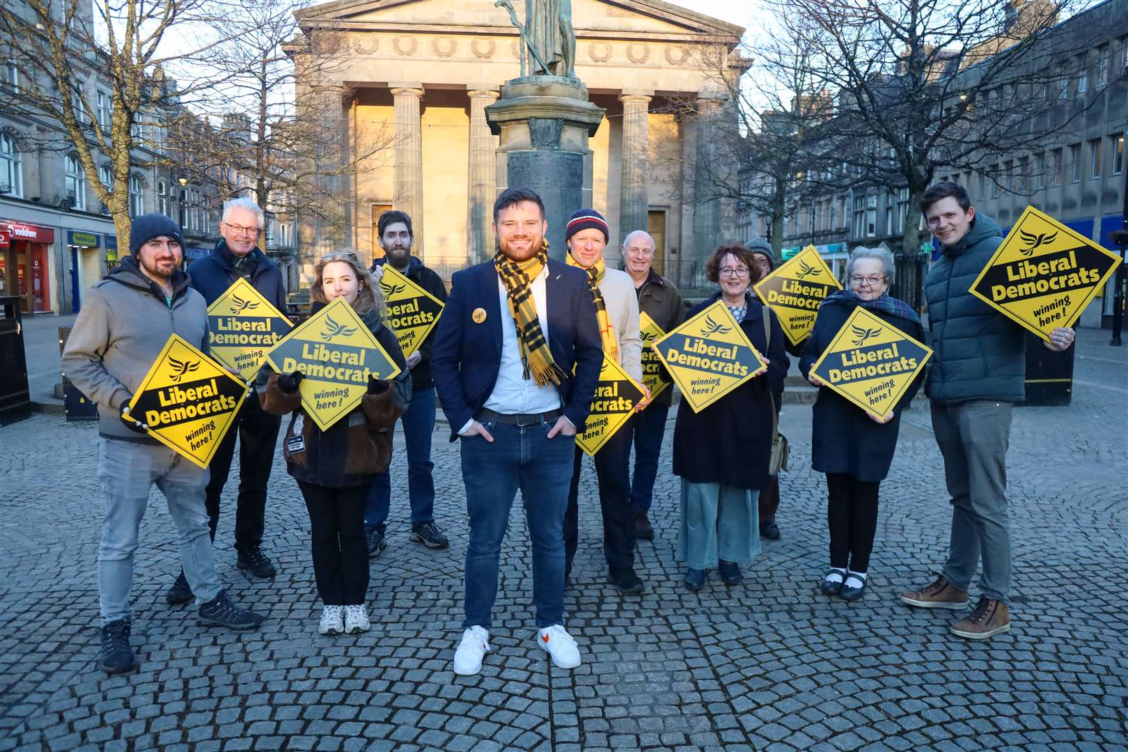 Neil Alexander (centre) was unanimously voted to represent LibDems in the run for the new Moray West, Nairn and Strathspey seat.