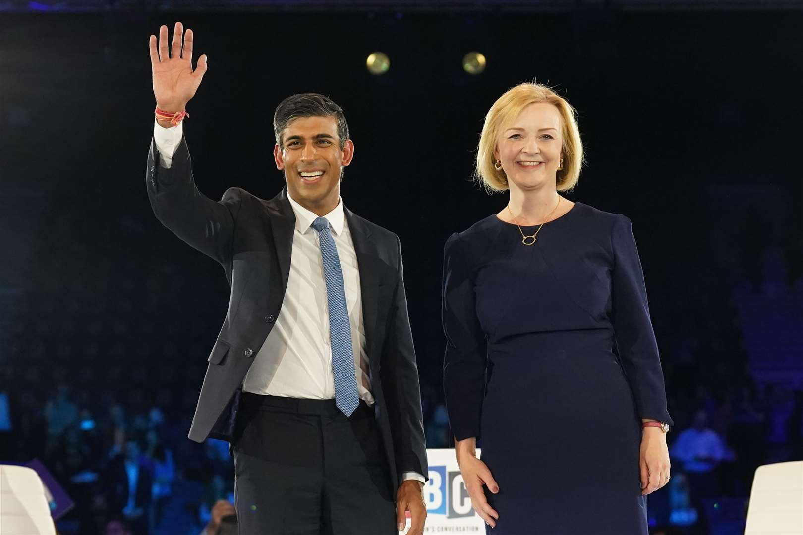 Rishi Sunak or Liz Truss will be named Tory leader and prime minister on Monday (Stefan Rousseau/PA)