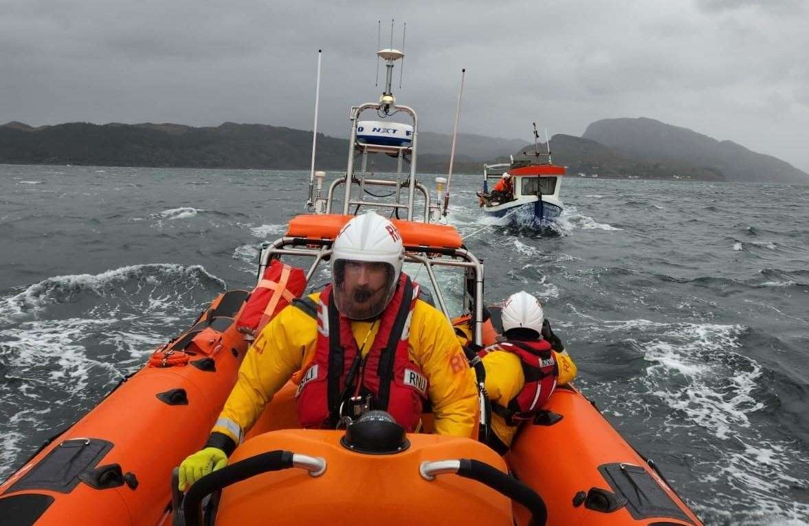 The Kyle of Lochalsh lifeboat in action. Picture: Kyle RNLI.