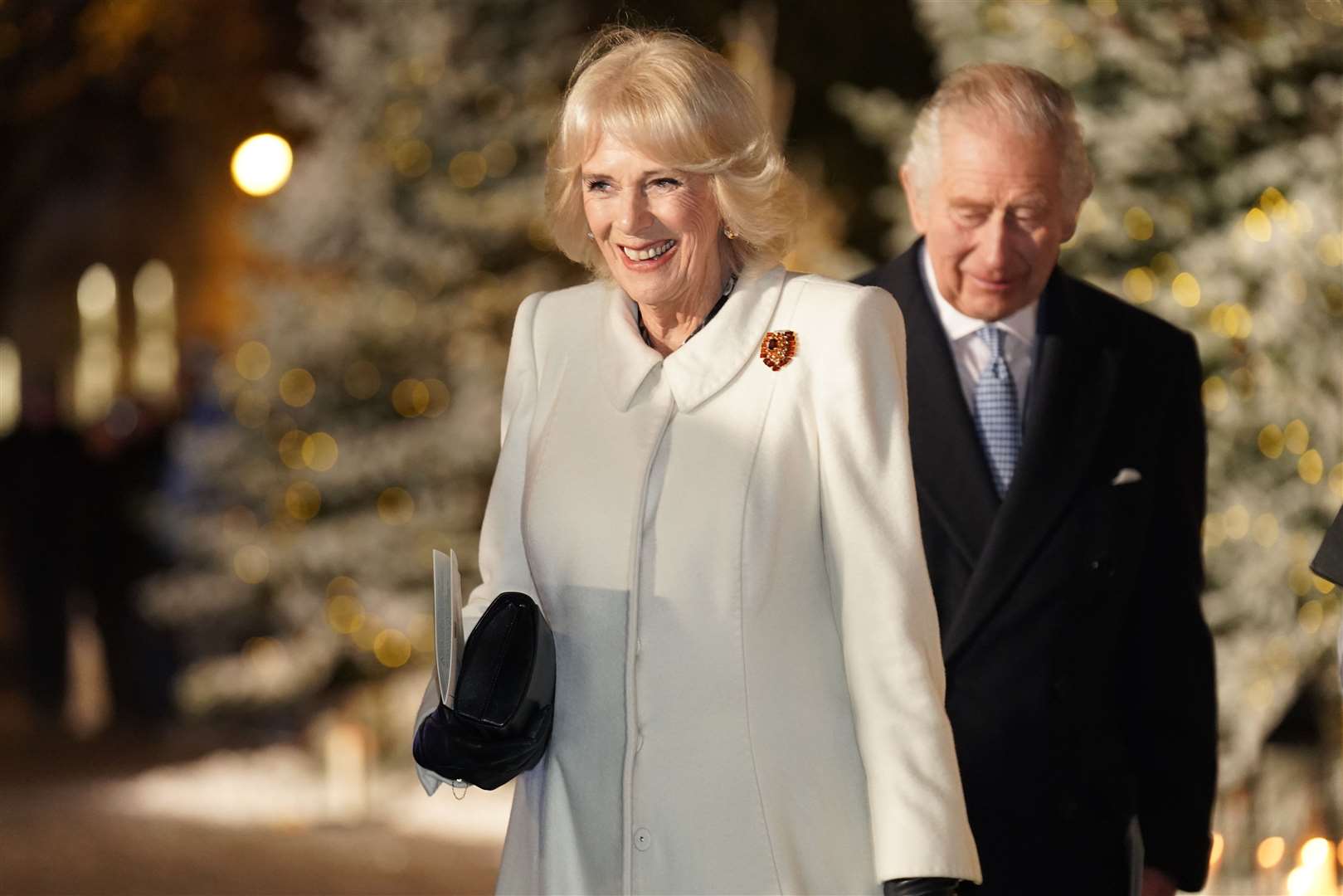 Charles and Camilla leaving a carol service at Westminster Abbey (James Manning/PA)