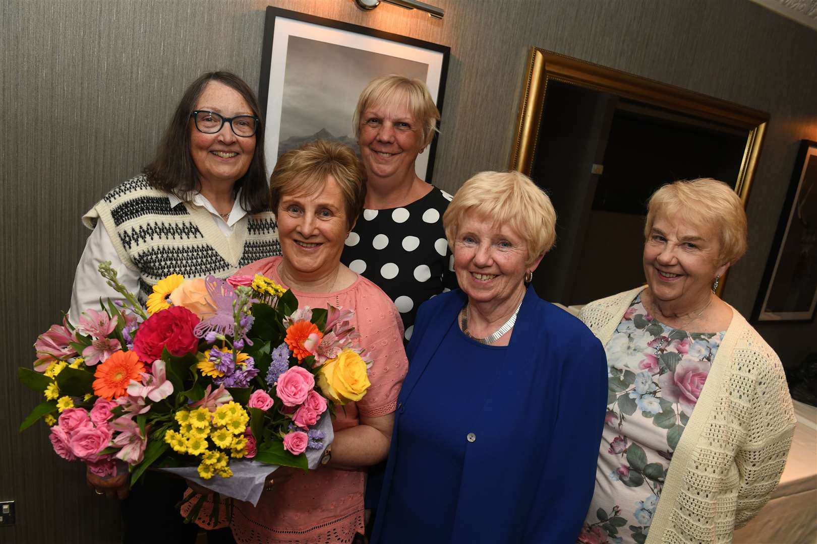 Ladies of the Cancer Research UK Black Isle team (from left) Liz Gardener, Anne MacIver, Mary Macbeth, Edith McKnight and Iris Campbell. Picture: Alexander Williamson.