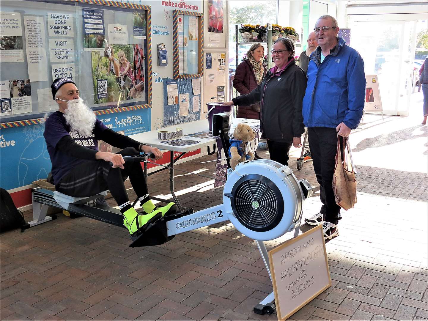 Johnnie Baillie finishing his Atlantic row on 16th October at Inshes Tesco store.