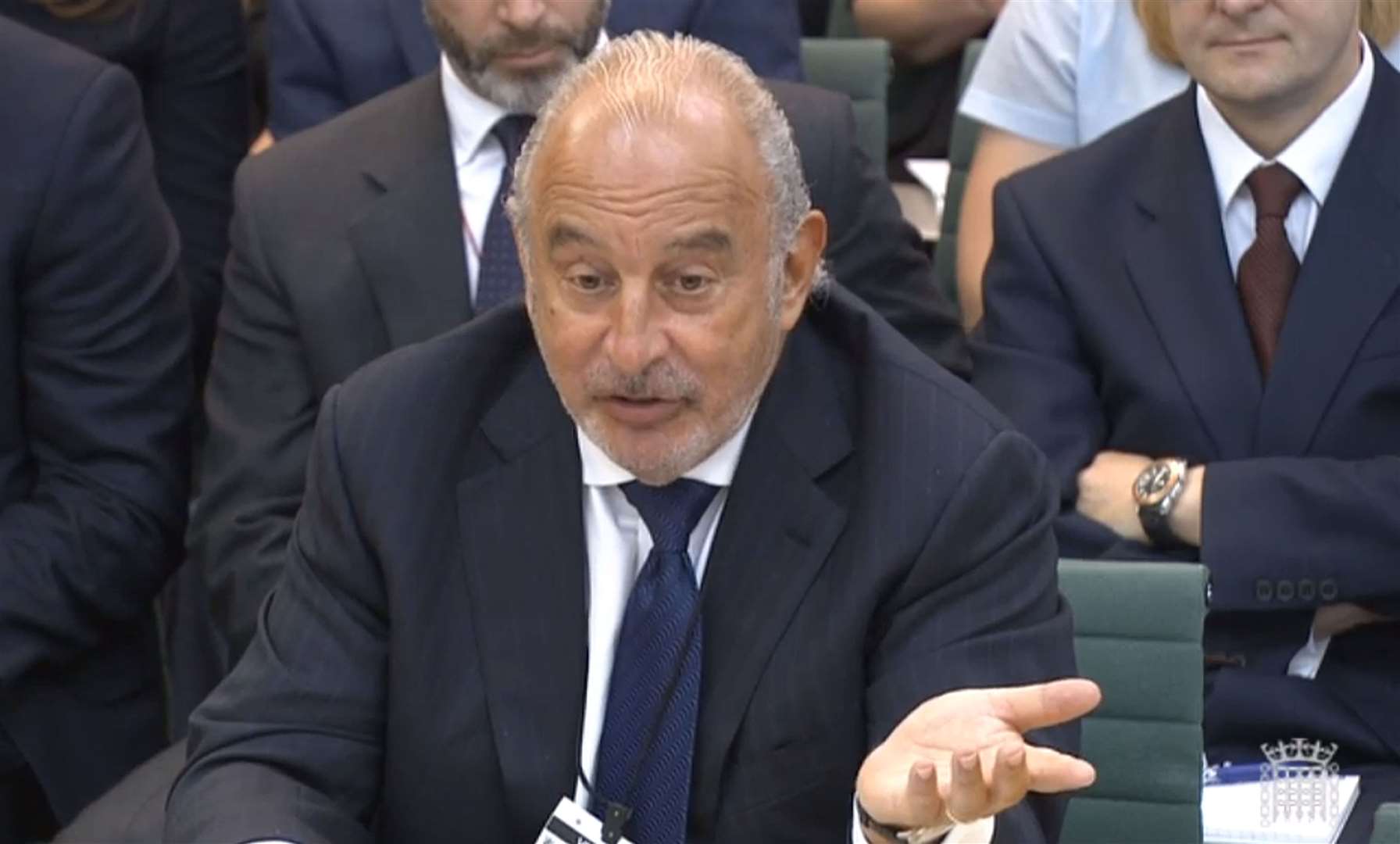 Sir Philip Green gave evidence to the Business Committee and Work and Pensions Committee on the collapse of BHS and agreed to plug its pension fund (PA)