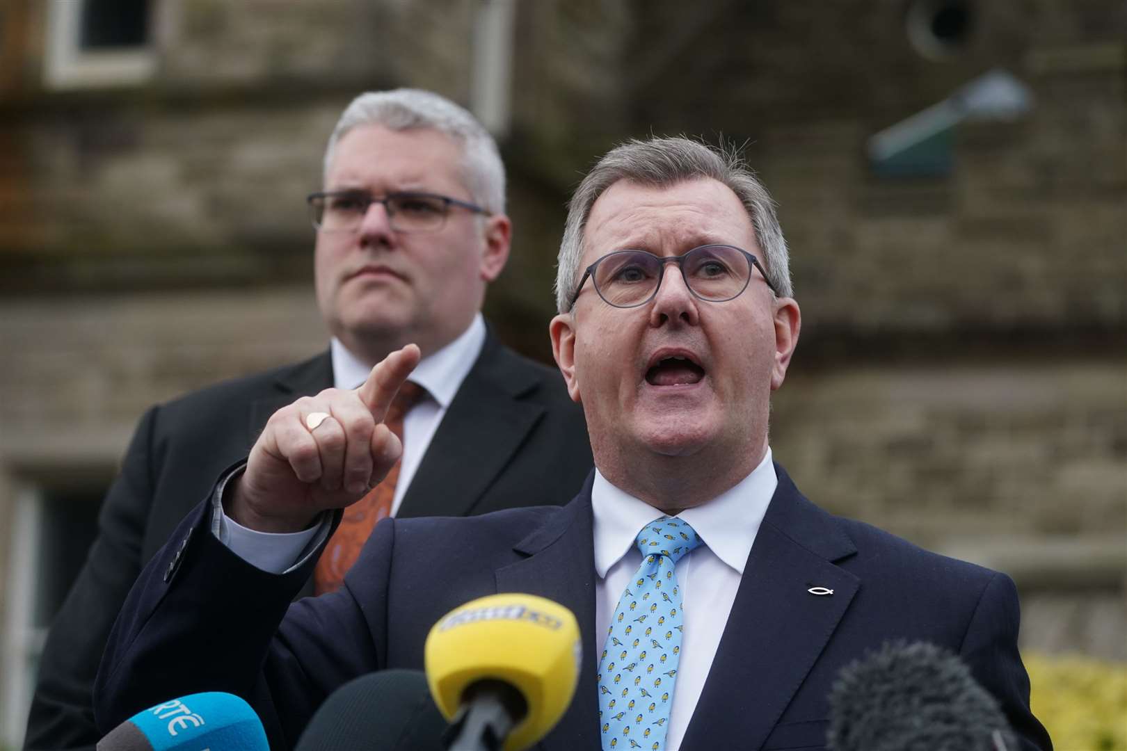 DUP leader Sir Jeffrey Donaldson collapsed the powersharing executive two years ago in protest at post-Brexit trading arrangements (Brian Lawless/PA)