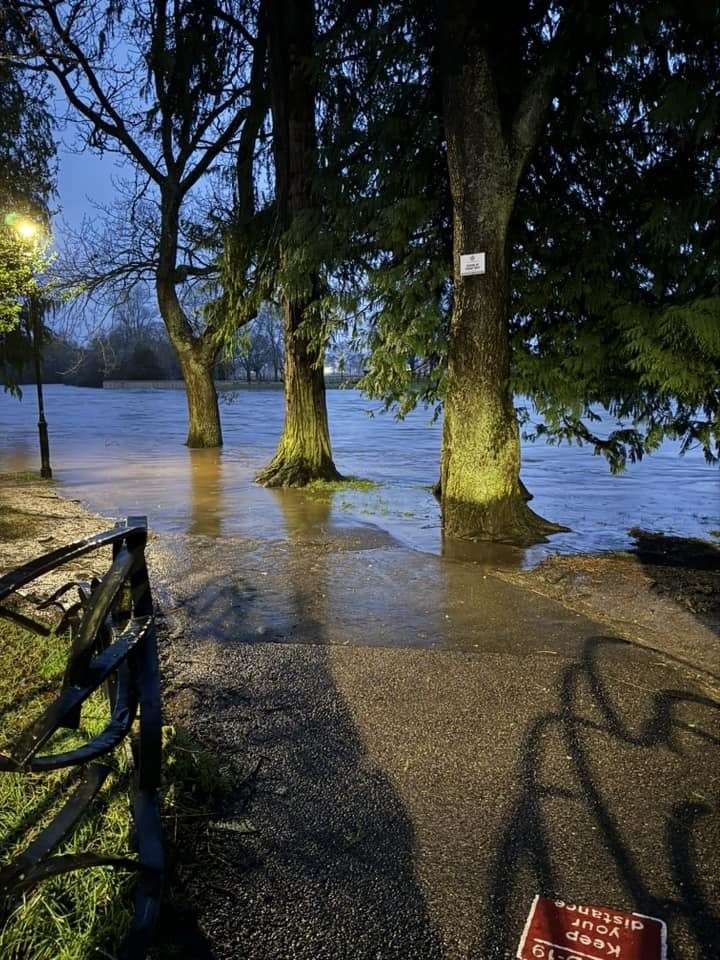 The path at the start of Ness Islands was submerged. Photo: Moray Park Guest House