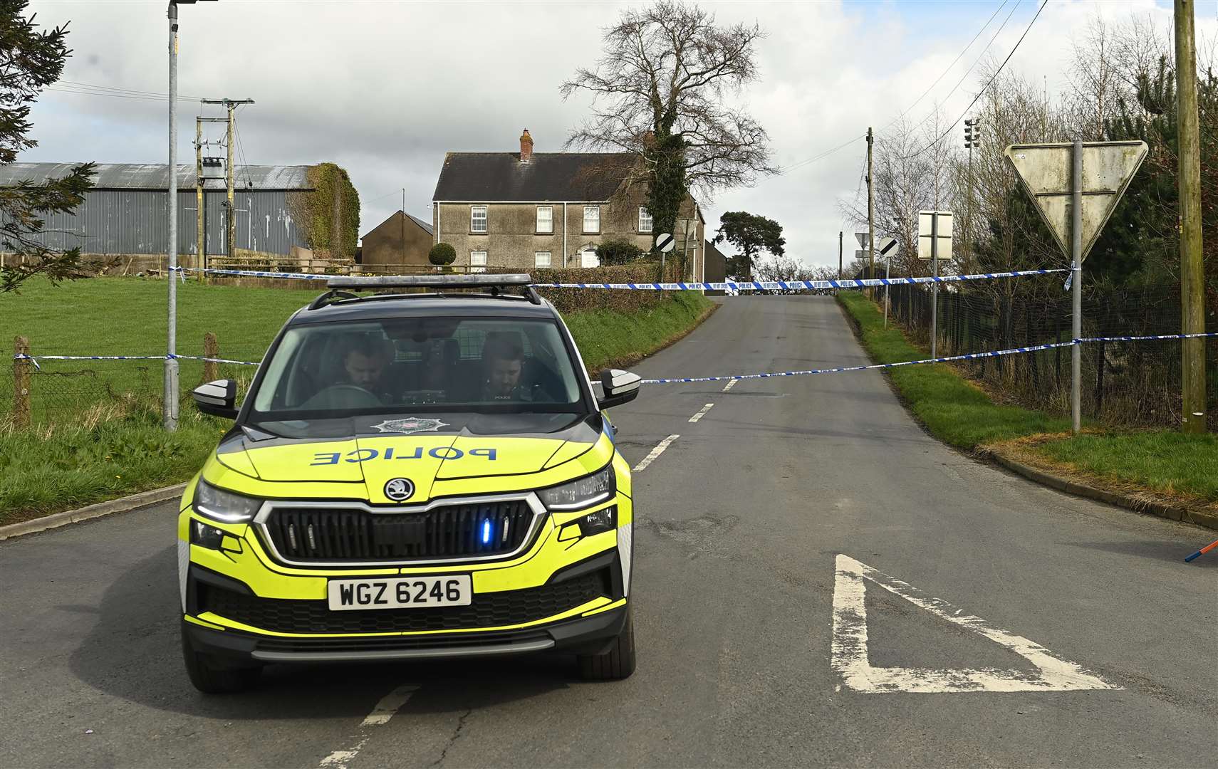 The Ballynahonemore Road where the crash happened remained closed on Monday as police continue to conduct inquiries (Oliver McVeigh/PA)