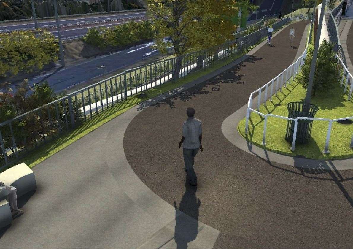 An artist's impression of the Raigmore Active Travel Link.
