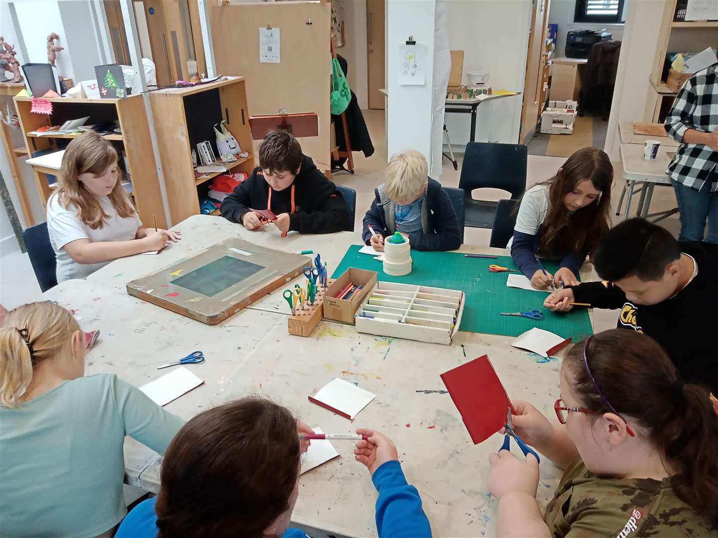 Young Carers at the clay making and t-shirt design workshop, in Lochaber.