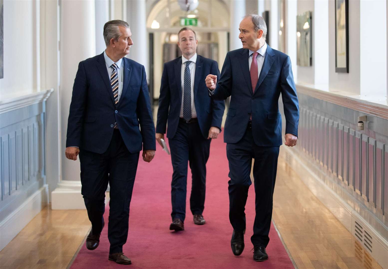Mr Poots, left, held just one meeting with Taoiseach Micheal Martin, right, during his time as DUP leader (Julien Behal Photography/PA)