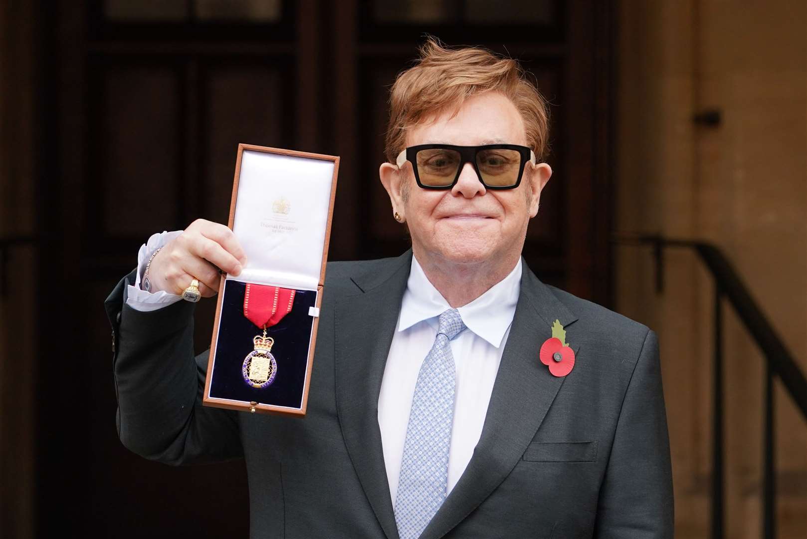 Sir Elton John after being made a member of the Order of the Companions of Honour (Dominic Lipinski/PA)