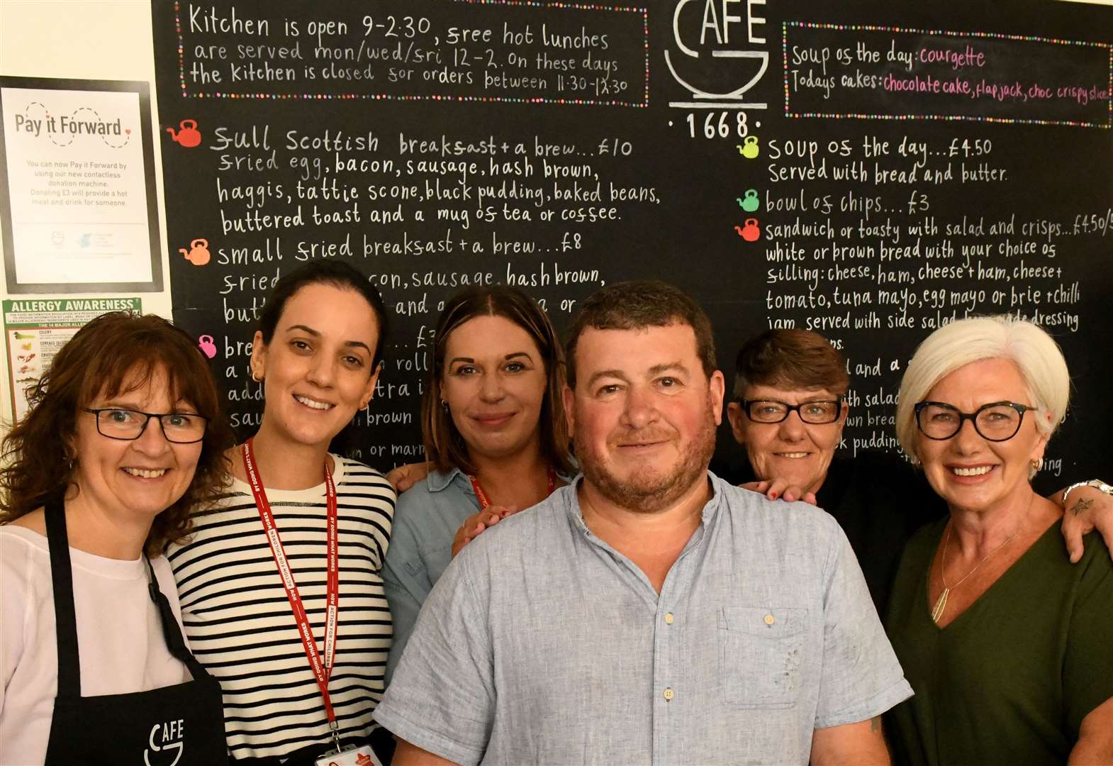 Helping to organise Cafe 1668's Summer Club are Val Cooper, Ana Cuadrado, Heather Mackenzie, Roy Harrison, Lainey Anderson and Carol Lawson. Picture: James Mackenzie.