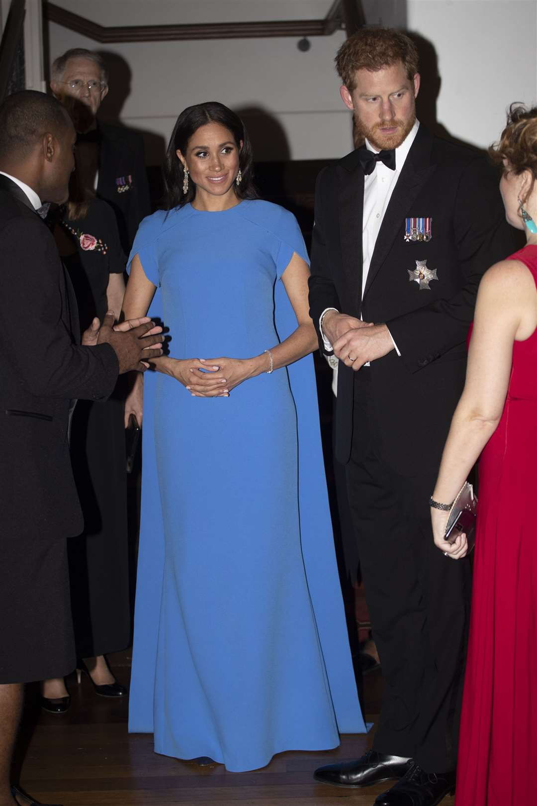 Harry and Meghan at the Fijian state dinner (Ian Vogler/Daily Mirror/PA)