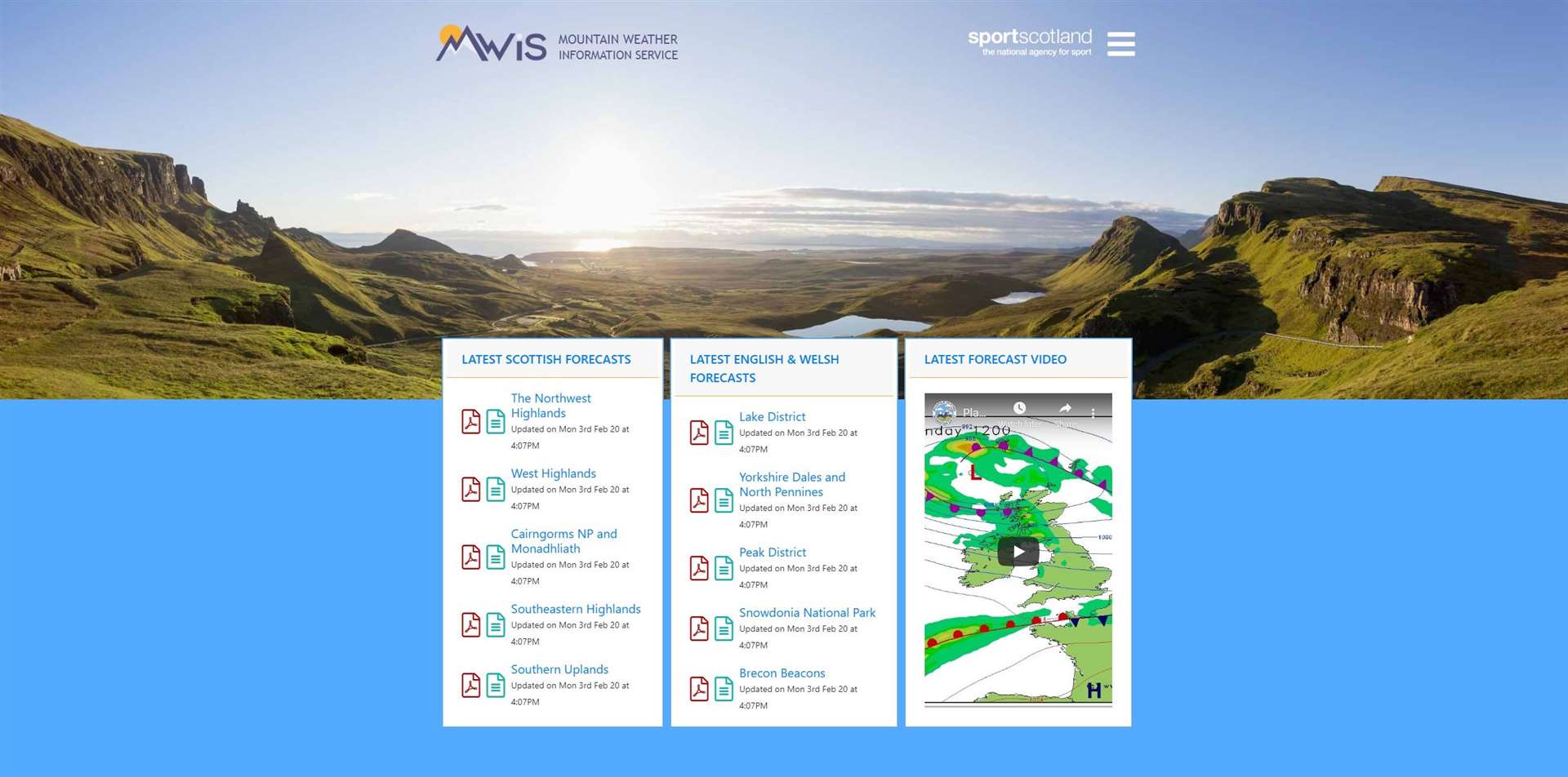 The Mountain Weather Information Service has launched a new responsive website.