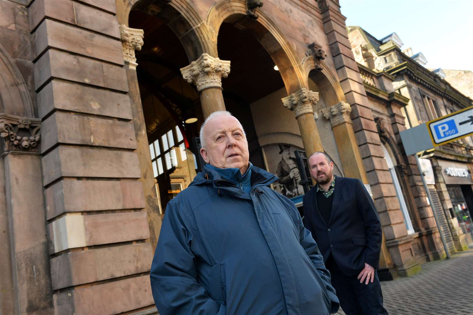 Willie Morrison and Councillor Ron MacWilliam outside the Victorian Market. Picture: Callum Mackay