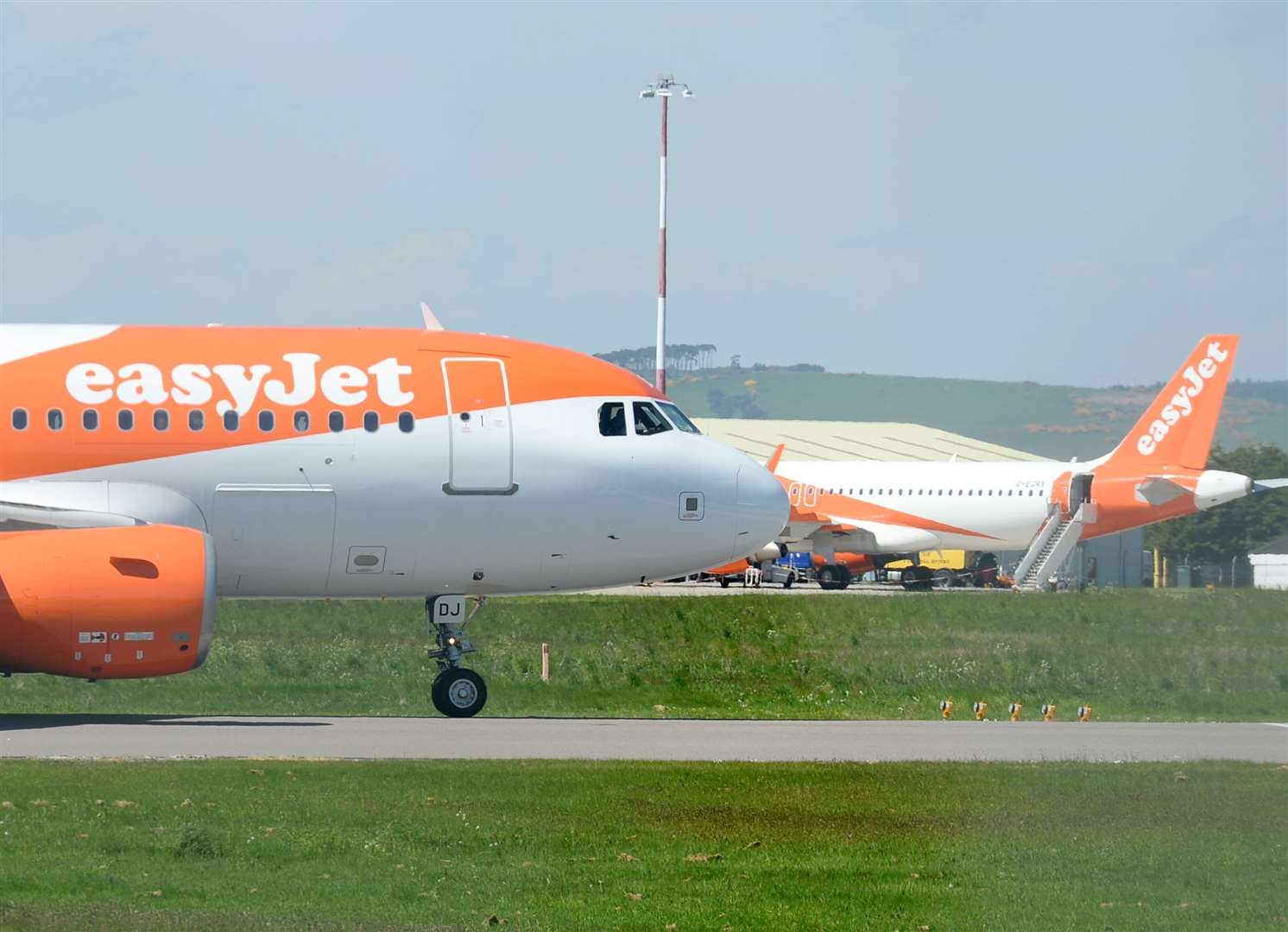easyJet aircraft at Inverness Airport.