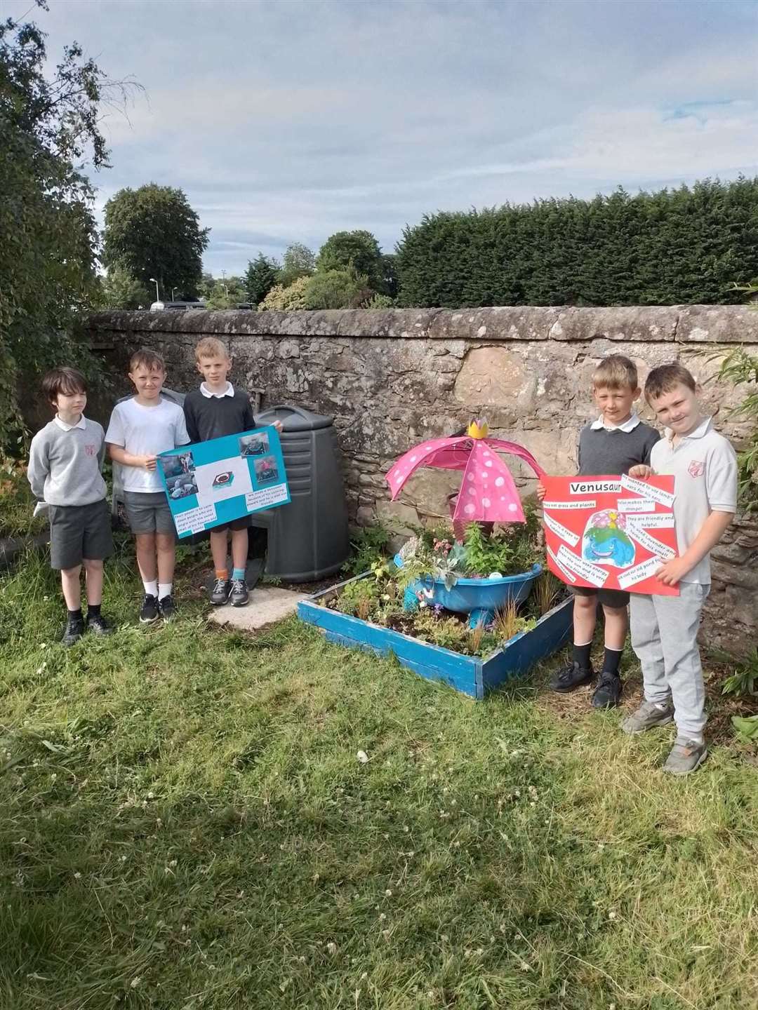 Millbank Primary Pupils were inspired in their creation by the Pokemon Venusaur.