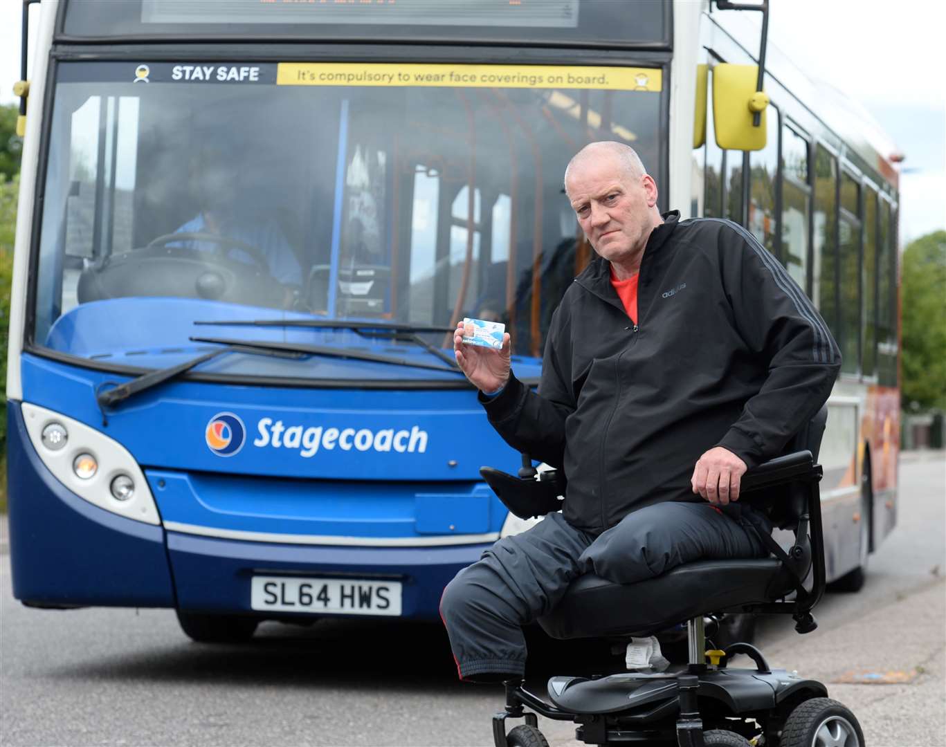 Malcolm Anderson was refused access to a bus because his bus pass was out of date. Picture: Gary Anthony.