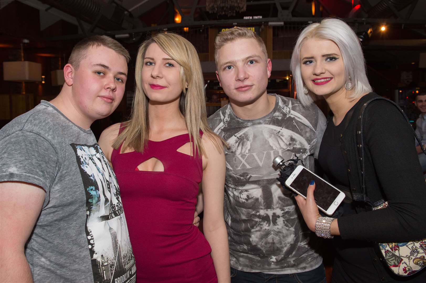 CitySeen 17JAN2015..In Auctioneers to celebrate his 23rd birthday is Craig Seeth (third left) with (left to right) Daniel Bryan, Chloe McMillan and Nadine Macleod...Picture: Callum Mackay. Image No. 027861.
