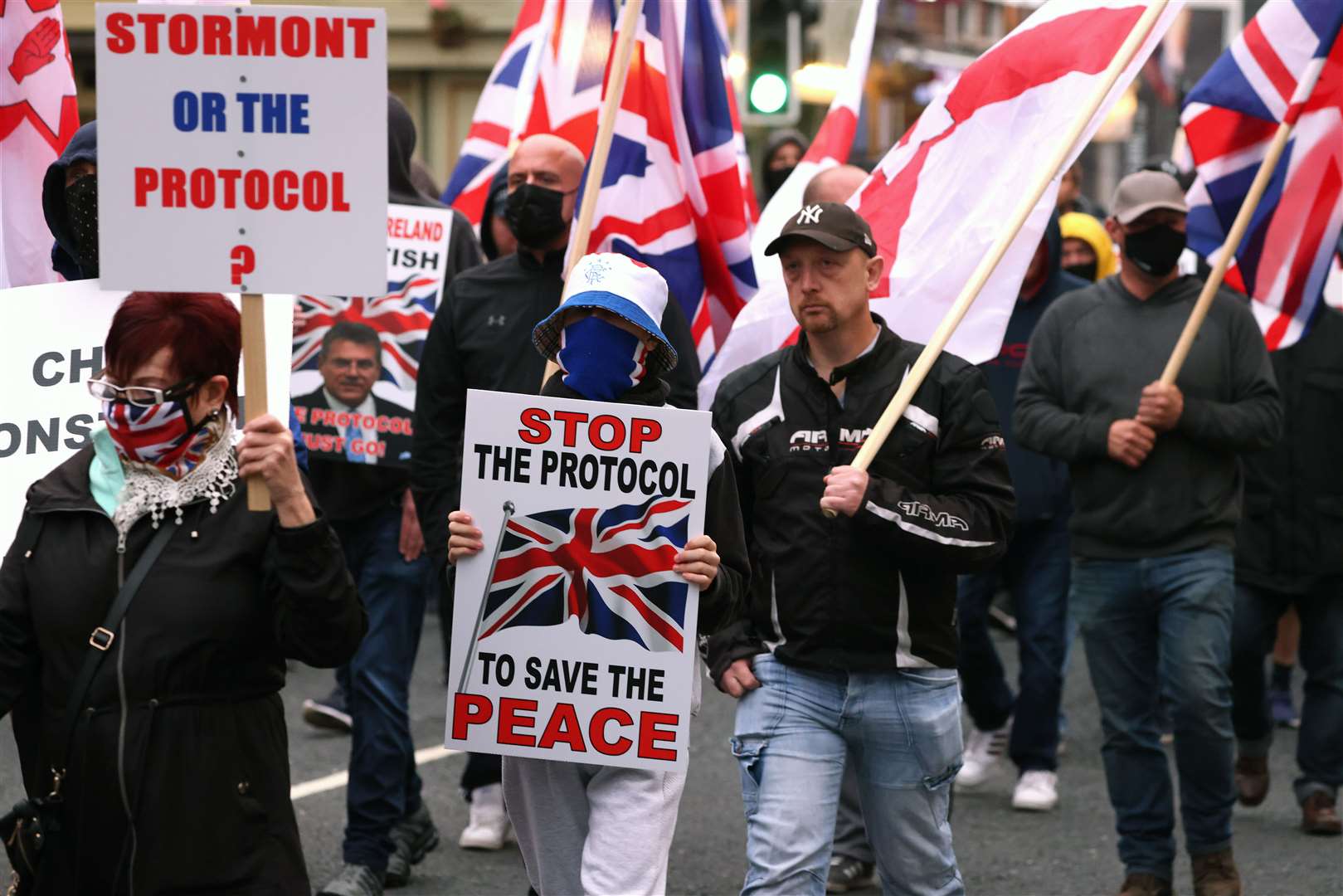 Loyalists claim the protocol has cut Northern Ireland off from the rest of the UK (Peter Morrison/PA)