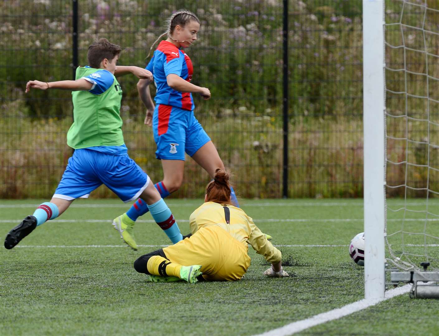 Rhea Hossack opens the scoring for Caley Thistle. Picture Gary Anthony.