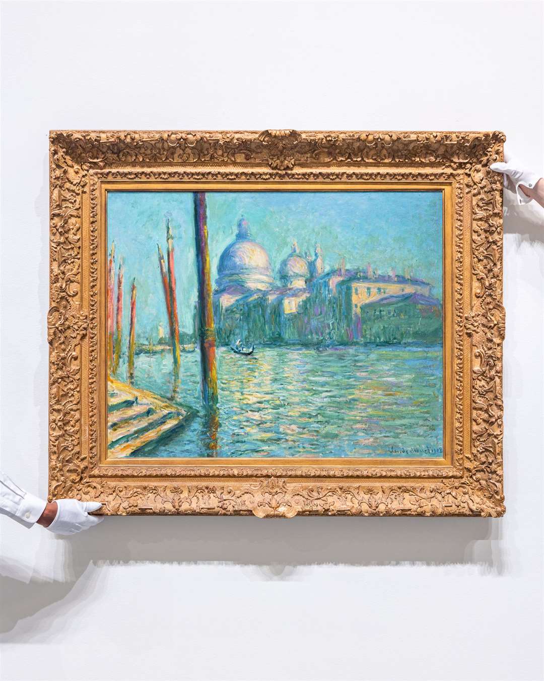 Channeling the magic of the water-based city on canvas, Le Grand Canal showcases pure brushstrokes of color and light (Sotheby’s/PA)
