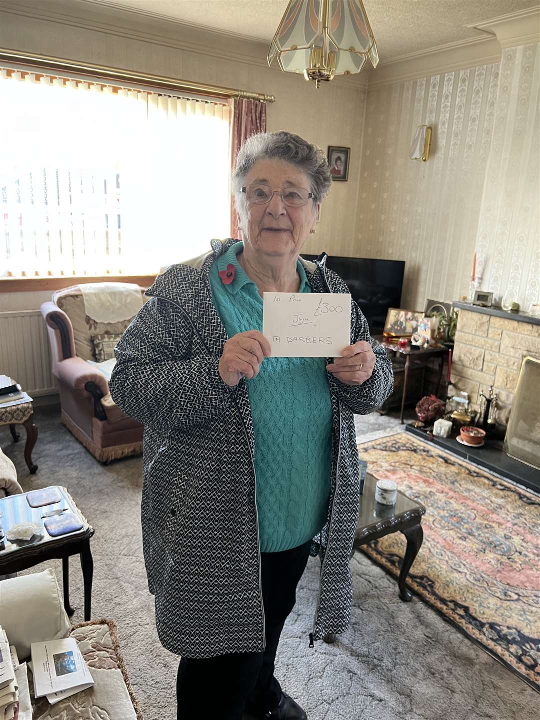 Joyce Collinson was shocked to win the £300 after being nominated by her neighbour.