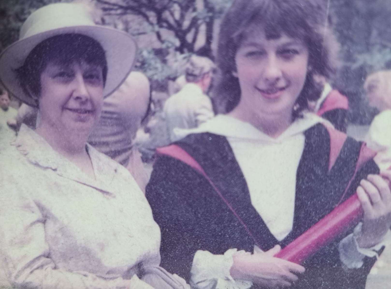 Alison at her graduation with her mum.