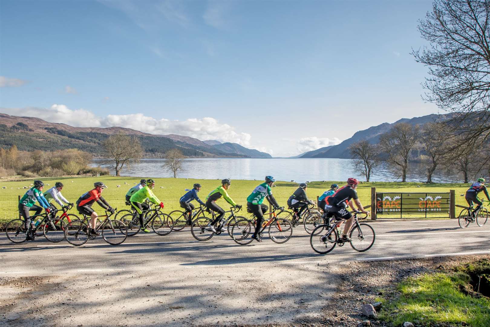 Riders enjoy perfect conditions in 2018's Etape Loch Ness.