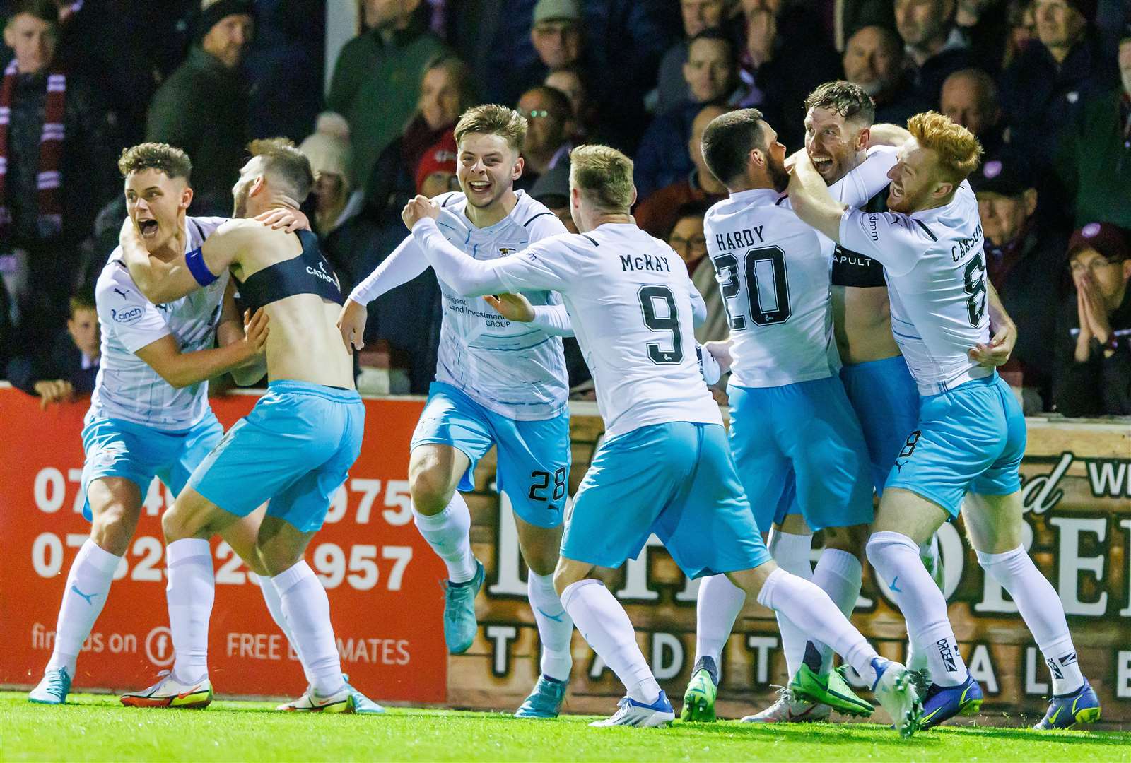 ICT’s Kirk Broadfoot celebrates the semi-final win against Arbroath after betting the decisive penalty.