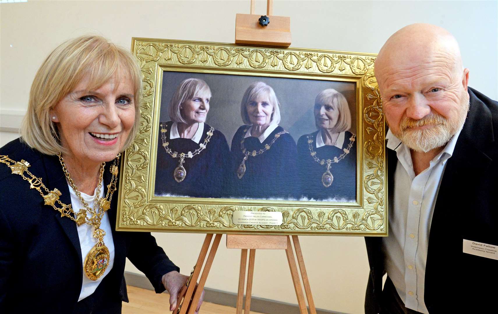 David Fallow previously created a triple portrait of Inverness Provost Helen Carmichael.