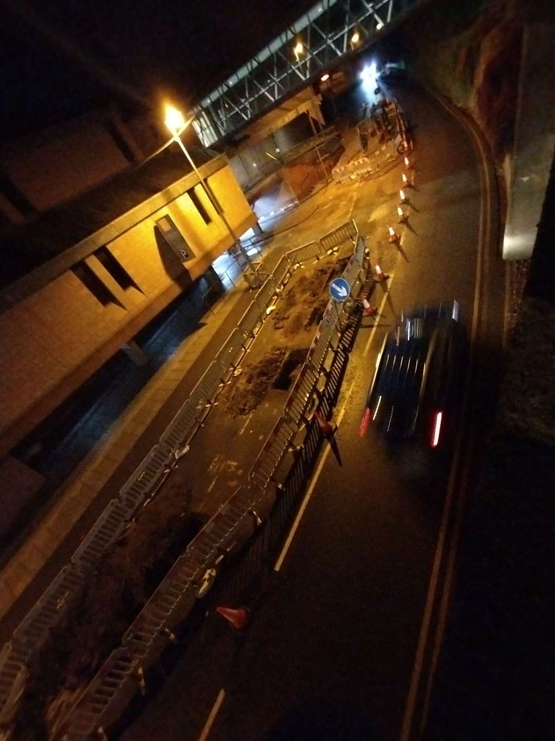The road excavations have taken place next to an entrance to the Eastgate Shopping Centre. Picture: Hector Mackenzie