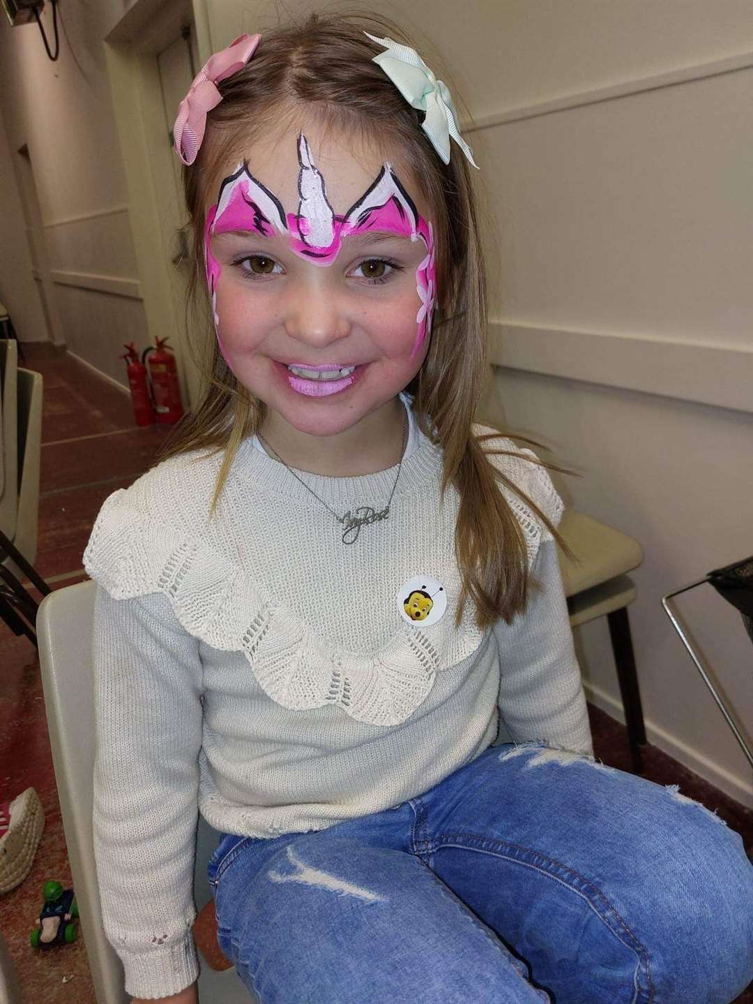 Jade's daughter Ivy was delighted with her face-paint.