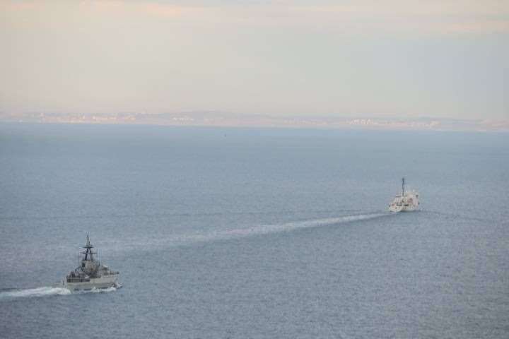 File photo of the Royal Navy monitoring a Russian ship (royal Navy/MoD/PA)