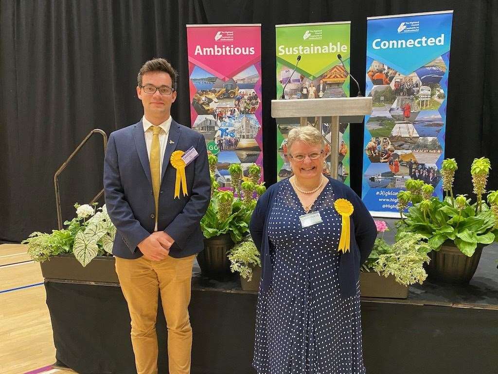 The Liberal Democrat Highland by-election winners, Colin Aitken and Jill Tilt.