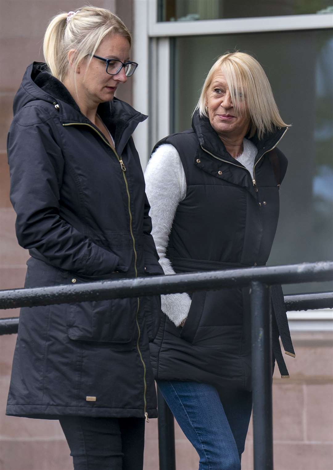 Diane Bell (right), mother of Lamara Bell, arrives at Falkirk Sheriff Court (Jane Barlow/PA)